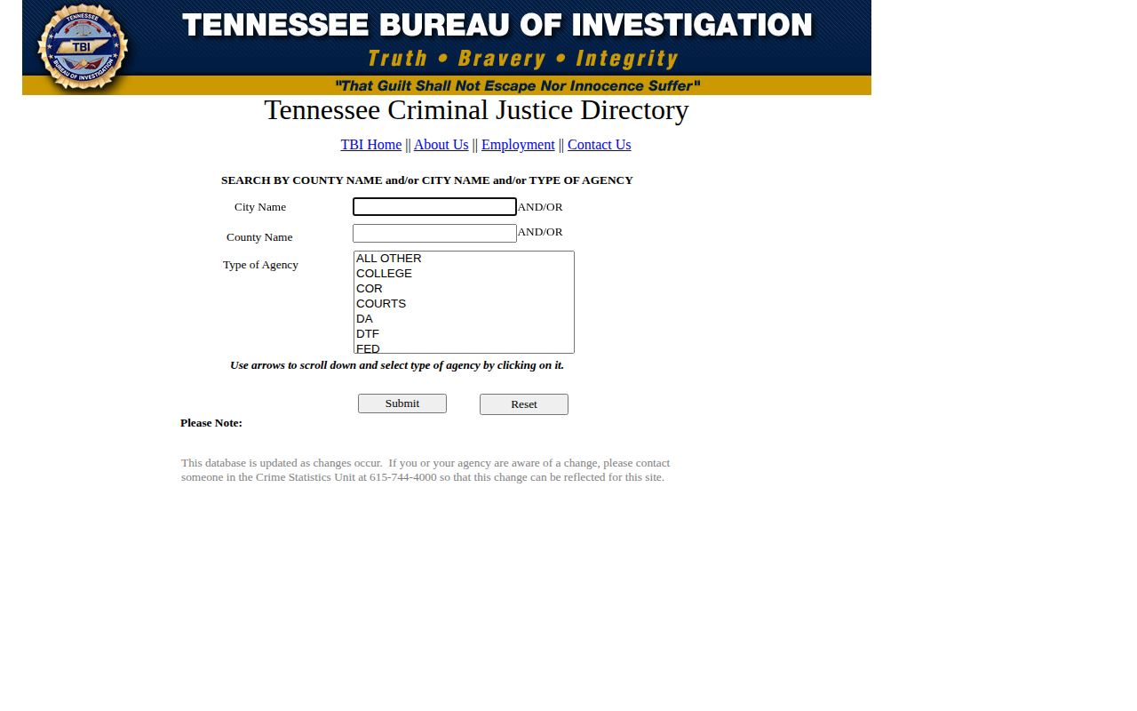 Cumberland County warrant-record agency directory context